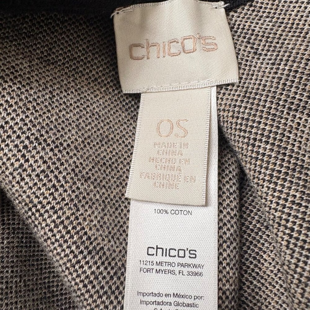 Chicos Zebra Print Open Poncho Wrap Os Cotton Bla… - image 2